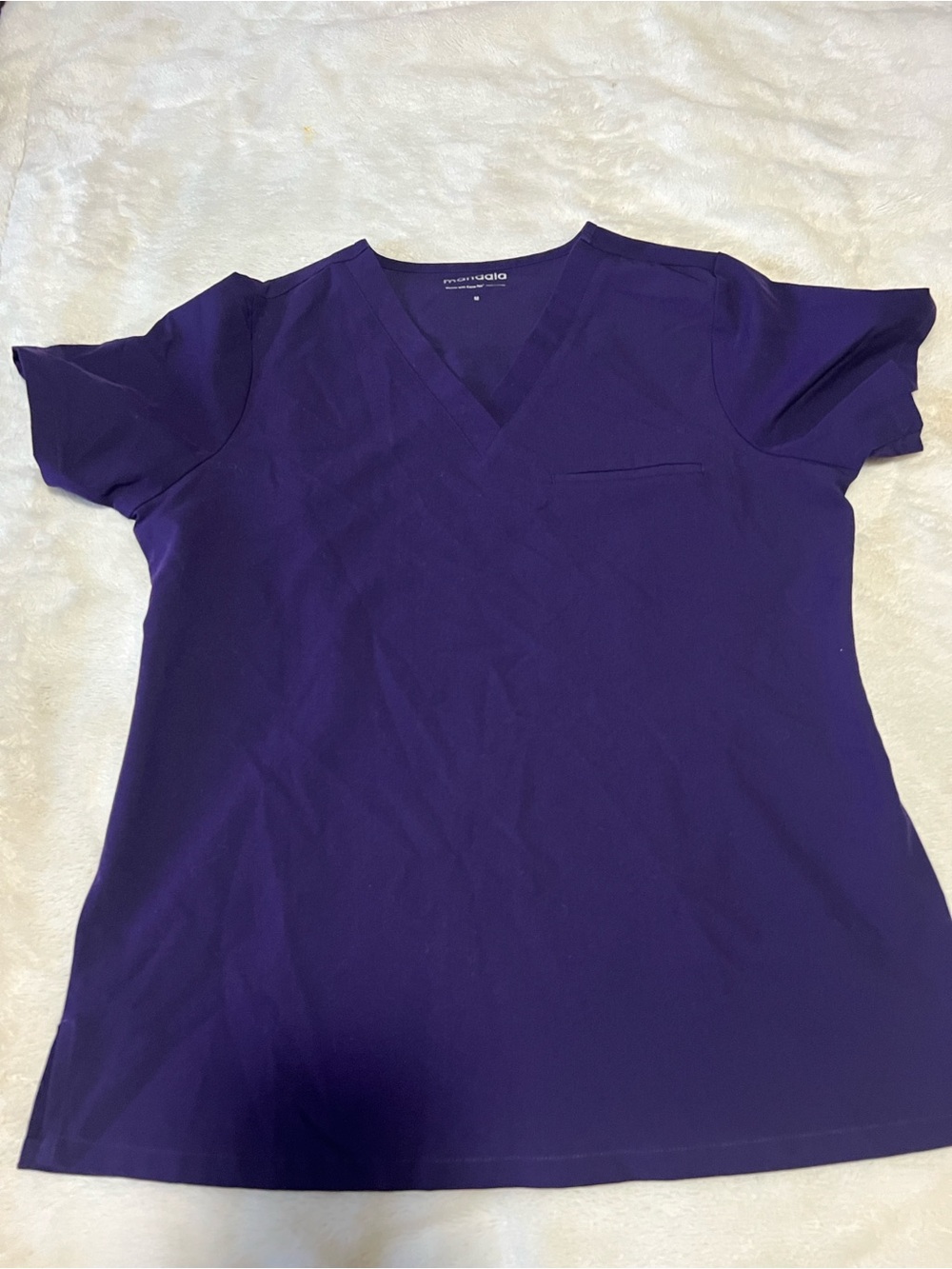 Mandala Women's V-Neck Scrub Top in Purple